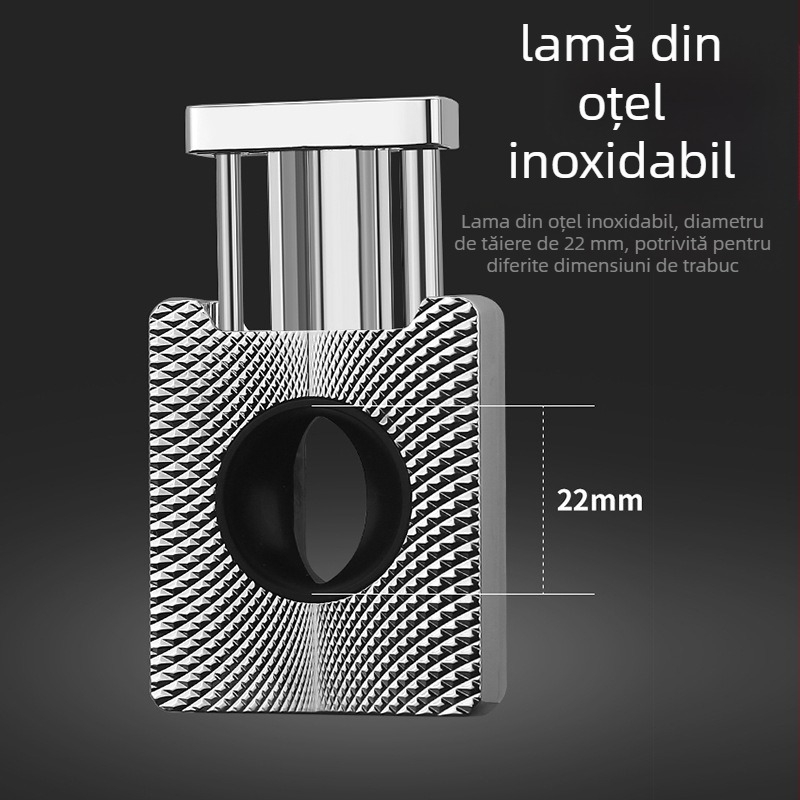 Tăietor pentru țigări, metal, lame în formă de V cu arc, portabil, realizat manual, brand HONEST