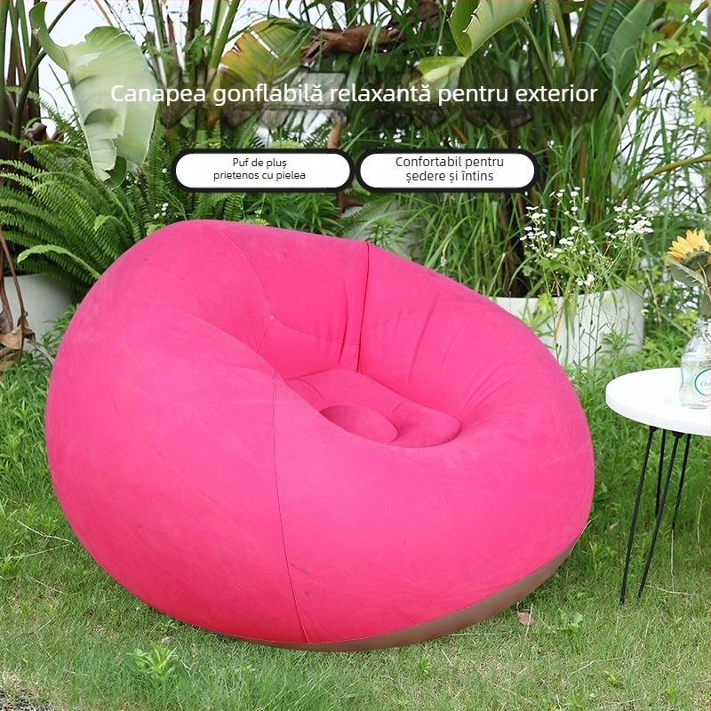 Canapea gonflabilă în formă de minge (PVC; 1 persoană; 1,1 kg greutate netă; umflare cu pompă de aer; cod produs Qx-sf)