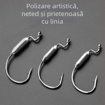 Chuangxin cârlig crank cu cap oloviu, 200 de bucăți în cutie pentru pescuit la plajă