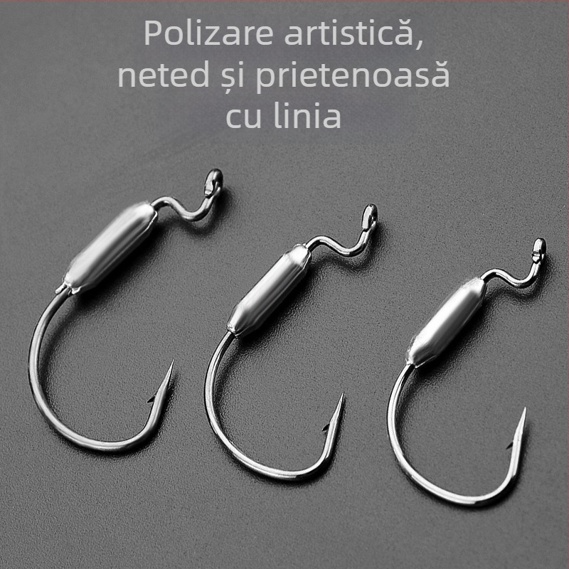 Chuangxin cârlig crank cu cap oloviu, 200 de bucăți în cutie pentru pescuit la plajă