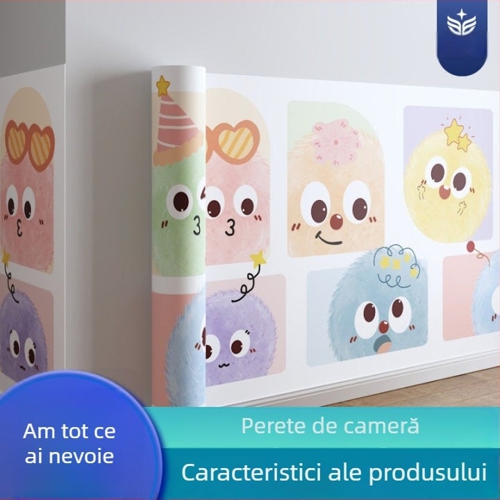 Tapet autoadeziv impermeabil pentru sufragerie, folie PVC cu bază adezivă, decor de desene animate pentru copii, stil modern minimalist