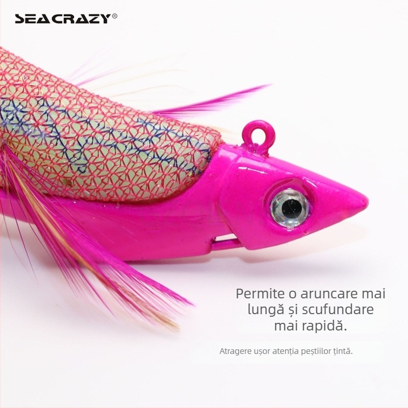 Cârlig din lemn pentru creveți și caracatiță – Nr. 3.5, pescuit marin cu barcă, originea China, categorie: cârlig de pește