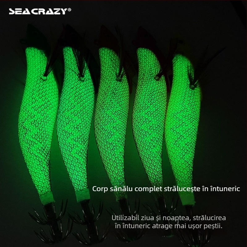 Cârlig din lemn pentru creveți și caracatiță – Nr. 3.5, pescuit marin cu barcă, originea China, categorie: cârlig de pește