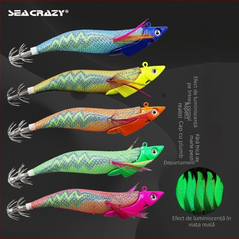 Cârlig din lemn pentru creveți și caracatiță – Nr. 3.5, pescuit marin cu barcă, originea China, categorie: cârlig de pește