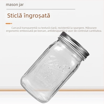 Borcan Mason din sticlă cu capac etanș, recipient impermeabil pentru depozitare decorativă a ierburilor și accesorii de tutun
