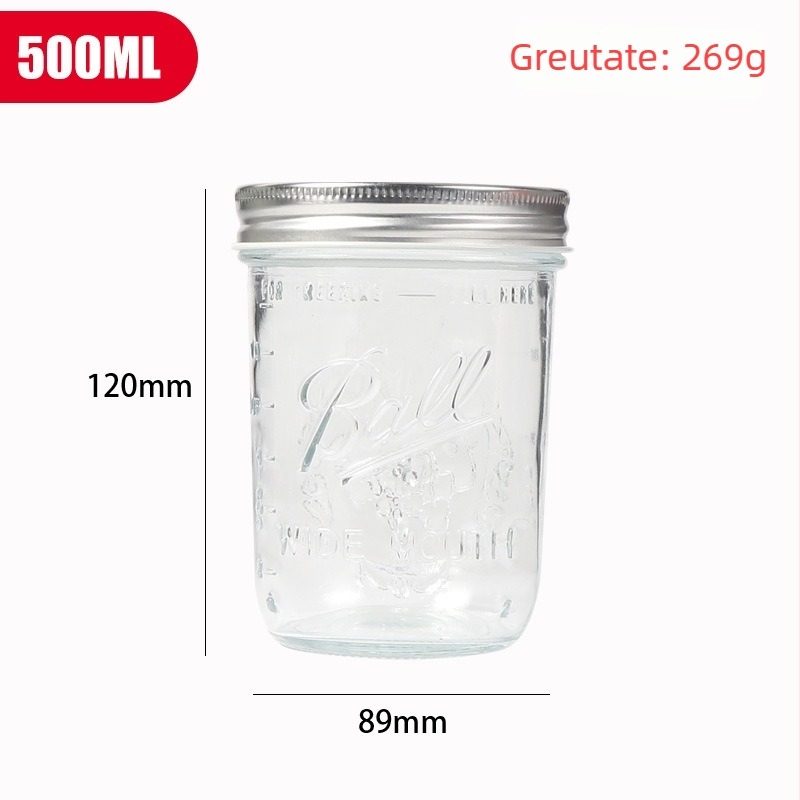 Borcan Mason din sticlă cu capac etanș, recipient impermeabil pentru depozitare decorativă a ierburilor și accesorii de tutun