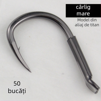 Cârlig din aliaj de titan cu ace – Cârlig robust pentru Grass Carp și Sturgeon; Ambalaj 2000 de bucăți; Potrivit pentru rezervoare, iazuri, râuri și lacuri