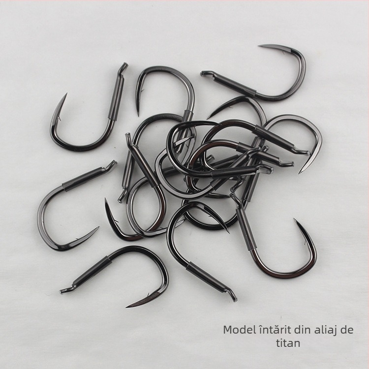 Cârlig din aliaj de titan cu ace – Cârlig robust pentru Grass Carp și Sturgeon; Ambalaj 2000 de bucăți; Potrivit pentru rezervoare, iazuri, râuri și lacuri