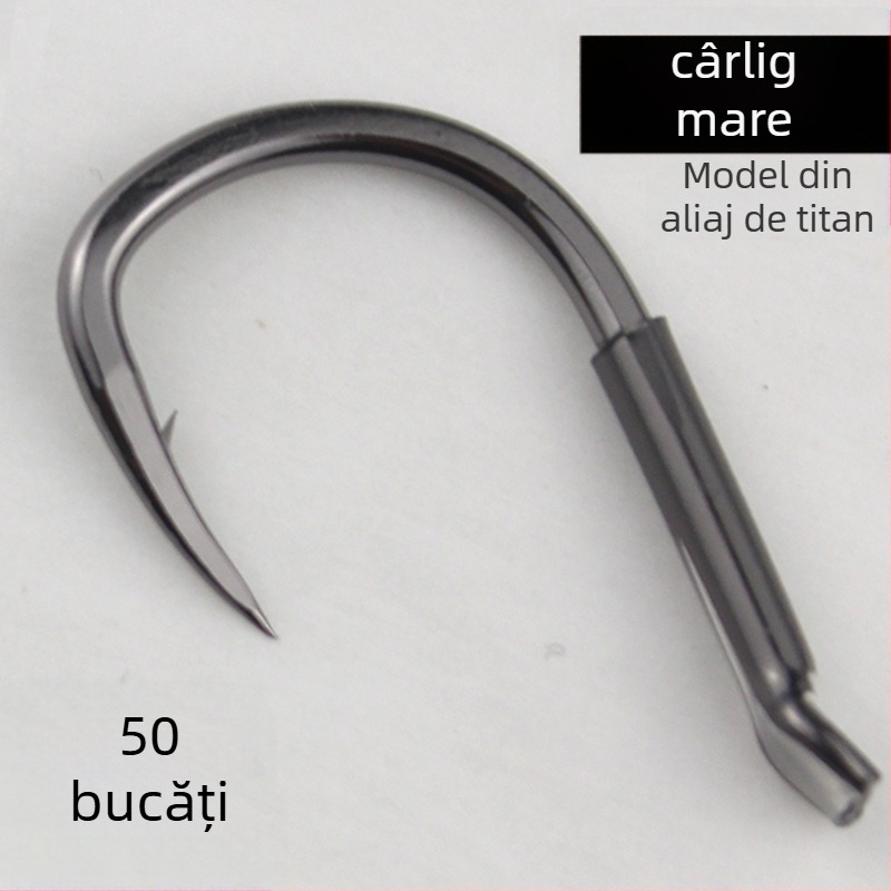 Cârlig din aliaj de titan cu ace – Cârlig robust pentru Grass Carp și Sturgeon; Ambalaj 2000 de bucăți; Potrivit pentru rezervoare, iazuri, râuri și lacuri