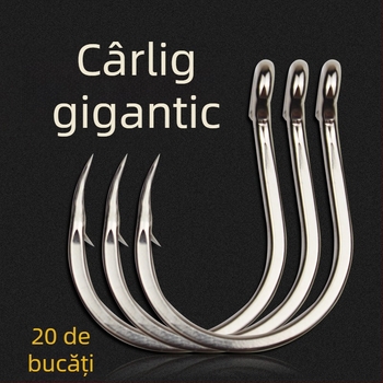 Cheng Jin cârlig pentru pescuit marin, din fier, pentru pescuit pe barcă, cu vârfuri zimțate, ambalaj 500 bucăți