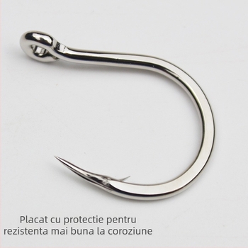 Cheng Jin cârlig pentru pescuit marin, din fier, pentru pescuit pe barcă, cu vârfuri zimțate, ambalaj 500 bucăți