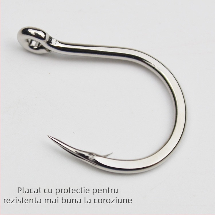 Cheng Jin cârlig pentru pescuit marin, din fier, pentru pescuit pe barcă, cu vârfuri zimțate, ambalaj 500 bucăți