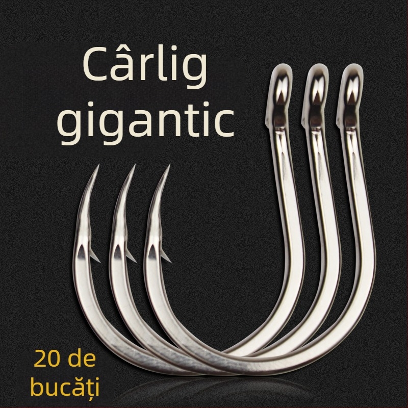 Cheng Jin cârlig pentru pescuit marin, din fier, pentru pescuit pe barcă, cu vârfuri zimțate, ambalaj 500 bucăți