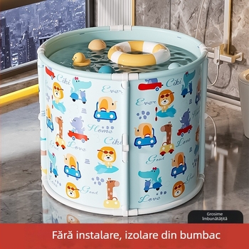 Mobiko Găleată de baie pliabilă, fără montaj, din plastic, universal pentru adulți și copii, îngroșată