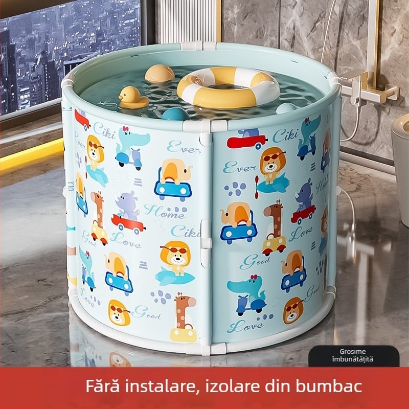 Mobiko Găleată de baie pliabilă, fără montaj, din plastic, universal pentru adulți și copii, îngroșată