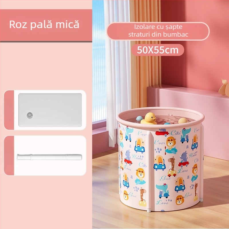 Mobiko Găleată de baie pliabilă, fără montaj, din plastic, universal pentru adulți și copii, îngroșată