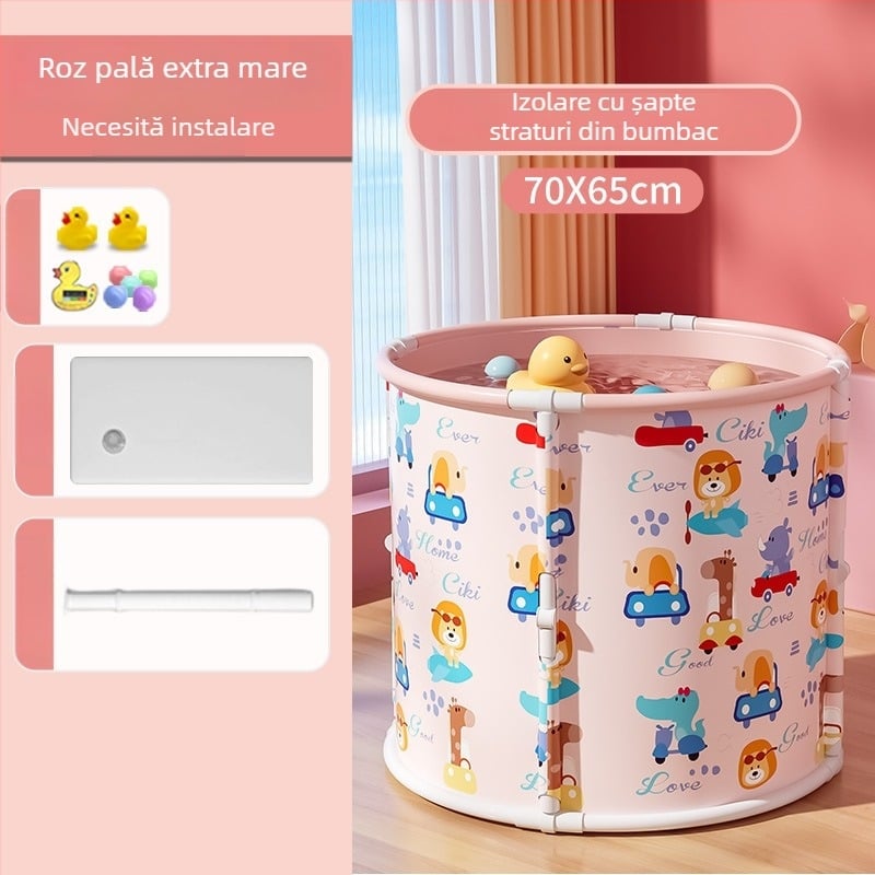 Mobiko Găleată de baie pliabilă, fără montaj, din plastic, universal pentru adulți și copii, îngroșată