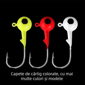 Cârlig cu cap de plumb pentru momeli moi, cu cârlig, număr cârlig 17, material: plumb, pentru pescuit la plajă oceanică