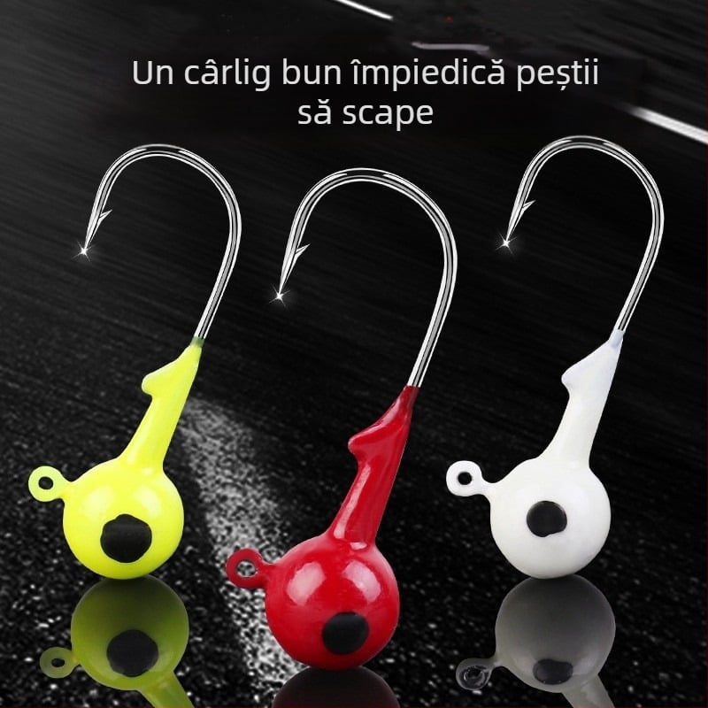 Cârlig cu cap de plumb pentru momeli moi, cu cârlig, număr cârlig 17, material: plumb, pentru pescuit la plajă oceanică