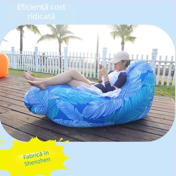 Saltea gonflabilă portabilă pentru camping, pentru o singură persoană, 210T rezistent la rupere și stropire, greutate 0.7 kg, sarcină maximă 200 kg