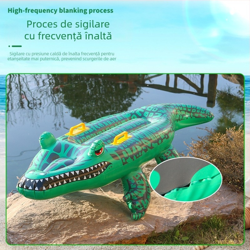 Bawei placă de surf gonflabilă din PVC în formă de crocodil, imprimare serigrafică, pentru utilizare universală