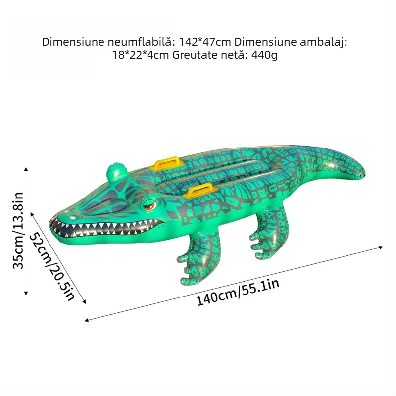 Bawei placă de surf gonflabilă din PVC în formă de crocodil, imprimare serigrafică, pentru utilizare universală