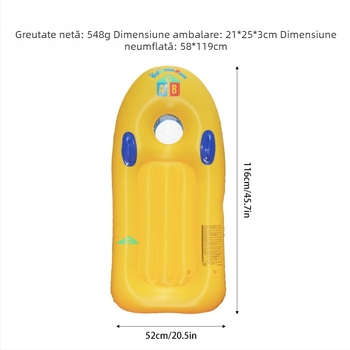 Placă de surf gonflabilă pentru copii, material PVC, jucărie de apă portabilă