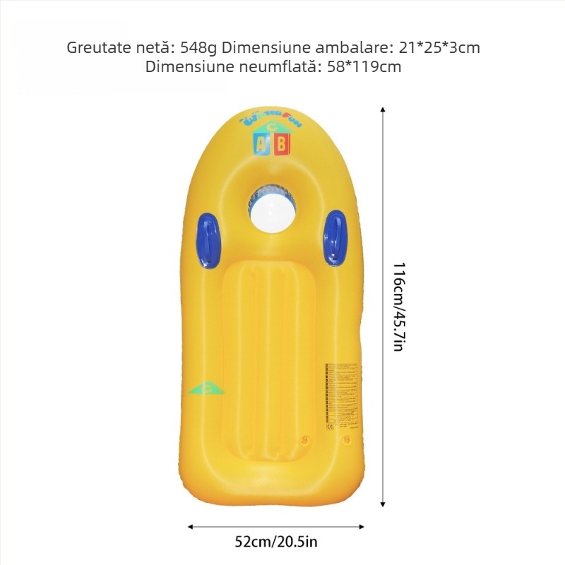 Placă de surf gonflabilă pentru copii, material PVC, jucărie de apă portabilă