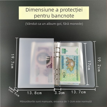Album de stocare pentru 100 bancnote RMB, portabil, protecție anti-oxidare