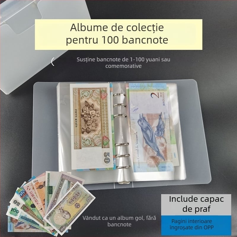 Album de stocare pentru 100 bancnote RMB, portabil, protecție anti-oxidare