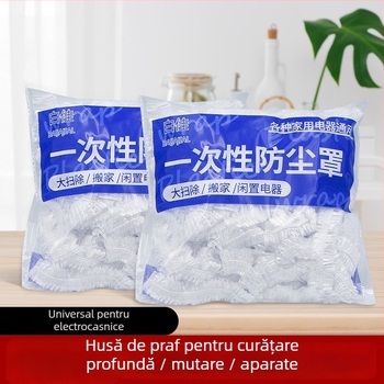 Cap de praf de unică folosință, rotund, din plastic pentru bucătărie – husă protectoare anti-praf pentru friteuză, multifuncțională