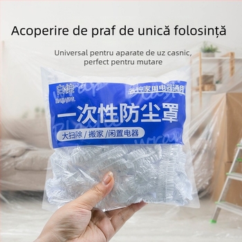 Cap de praf de unică folosință, rotund, din plastic pentru bucătărie – husă protectoare anti-praf pentru friteuză, multifuncțională
