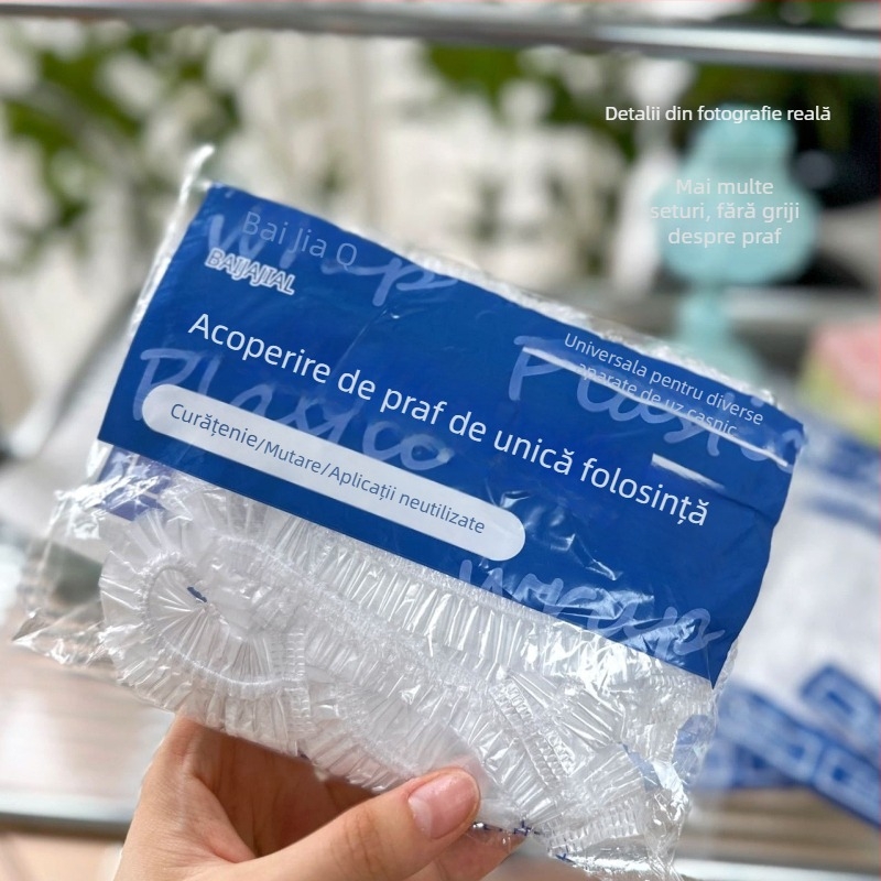 Cap de praf de unică folosință, rotund, din plastic pentru bucătărie – husă protectoare anti-praf pentru friteuză, multifuncțională