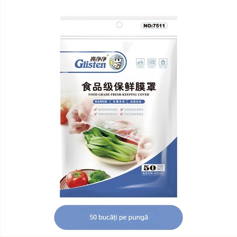 Acoperire de folie alimentară de unică folosință pentru frigider – plastic, rezistentă la -60°C până la 140°C, 1 bucată, uz casnic