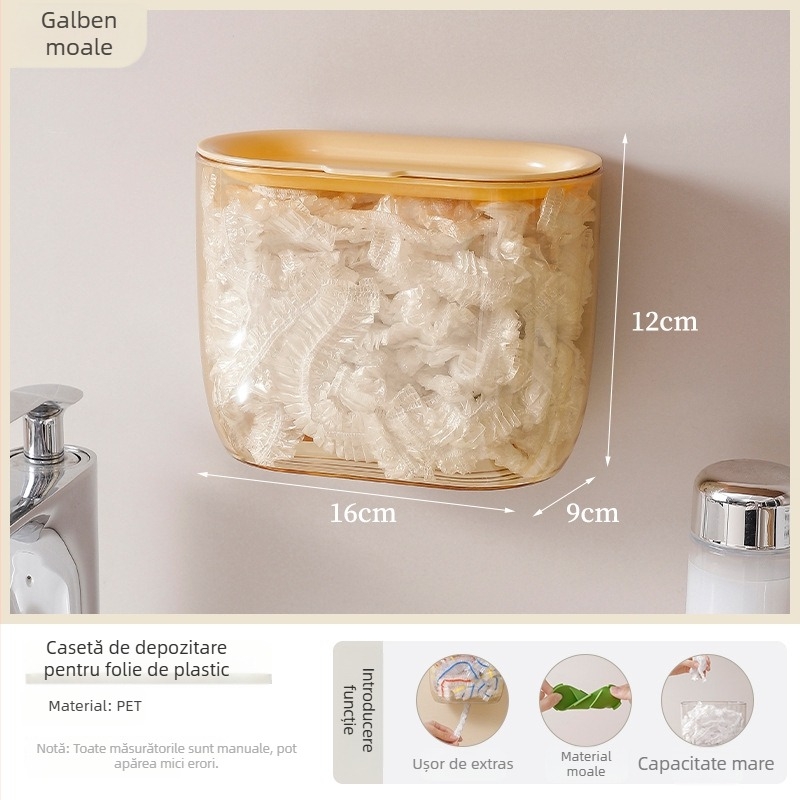 Capac montat pe perete pentru folie PET, cutie de depozitare anti-praf, 1 bucată, pachet de 50