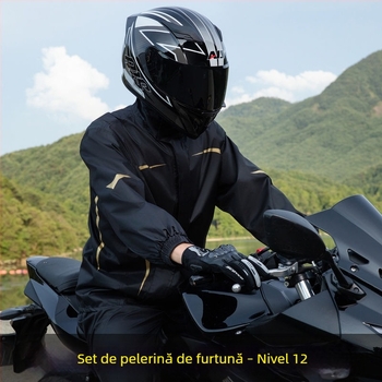 Set bărbați: haină de ploaie și pantaloni de ploaie – stil split, țesătură Chun Yafang 0,2 mm, strat etanș PVC, Poncho, pentru 1 adult, ciclism și drumeții în aer liber