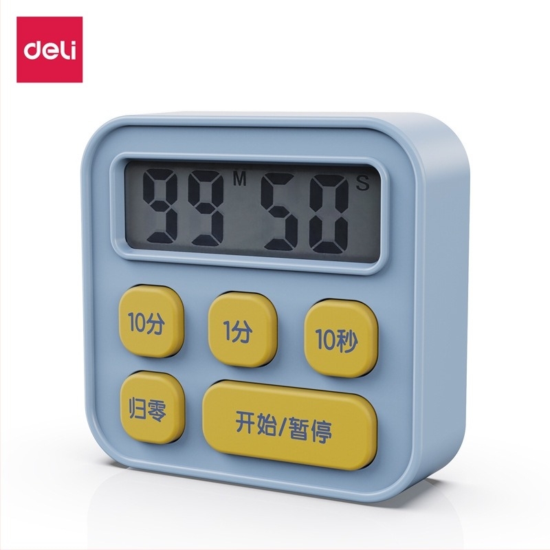 LE201 Cronometru electronic de tip countdown pentru elevi și copii, cu afișaj LCD, carcasă pătrată din plastic, alimentat cu baterii, potrivit pentru living, dormitor, birou