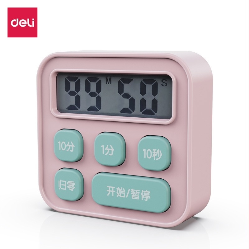 LE201 Cronometru electronic de tip countdown pentru elevi și copii, cu afișaj LCD, carcasă pătrată din plastic, alimentat cu baterii, potrivit pentru living, dormitor, birou