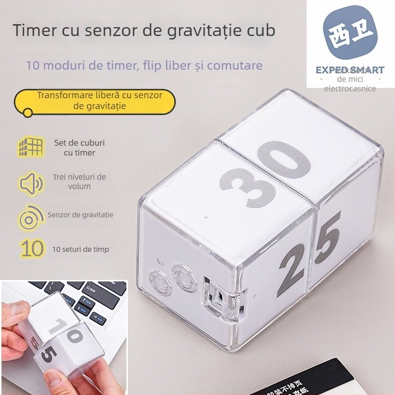 Exped Smart West Guard Cronometru cub cu senzor de gravitație — electronic, alimentat de baterie, carcasă din plastic, pentru studiu, birou, bucătărie