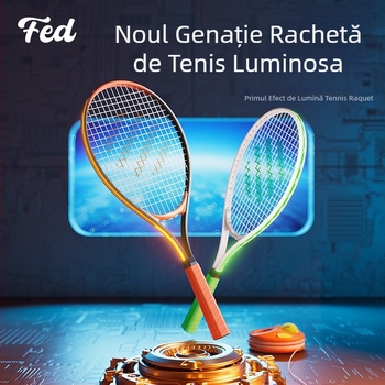 Feltun rachetă de tenis iluminată – ramă din aliaj de aluminiu, greutate 95–100 g, mâner G3, tip drept