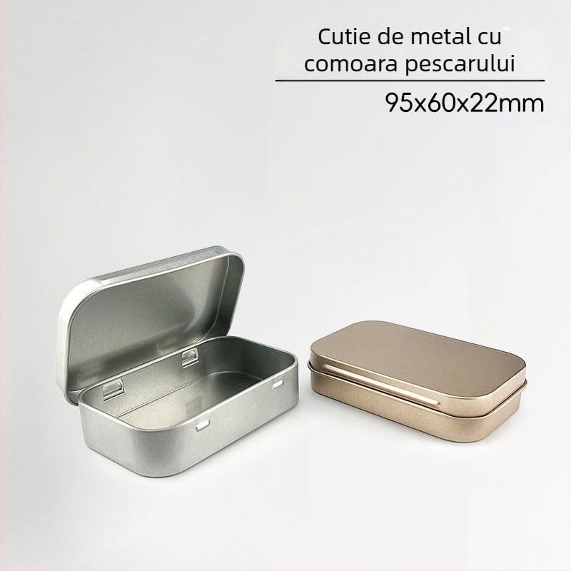 Cutie pătrată din tablă fy68, imprimare offset, capac rabatabil