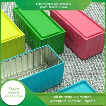Cutie metalică de depozitare pătrată cu imprimare UV, rezistentă la praf, personalizabilă, multifuncțională