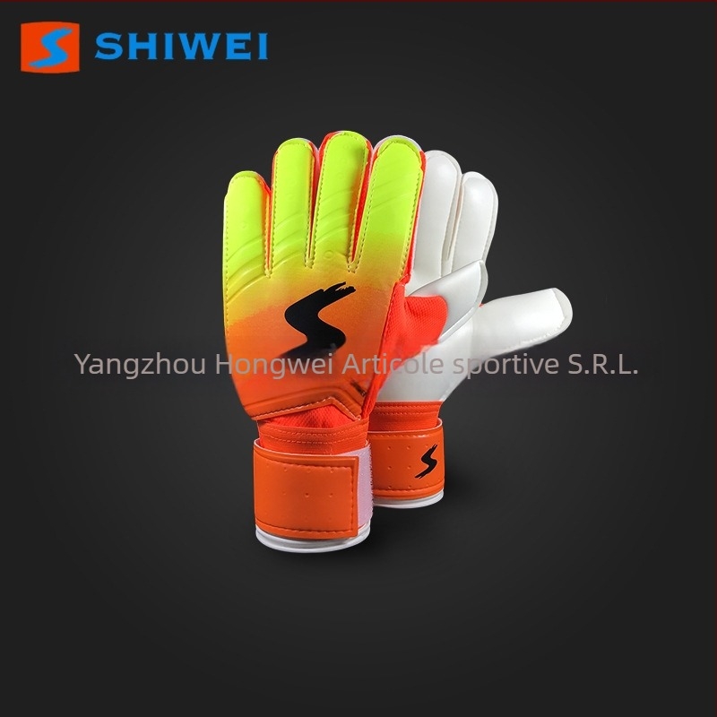 Mănuși de portar pentru fotbal – spate din PU, palmă din latex; Shiwei; personalizare disponibilă; unisex; 100 perechi