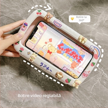 Suport pentru telefon în baie, montat pe perete, cu cutie impermeabilă și raft de depozitare — Lime Ben, Material: Alt, Stil: Simplitate modernă