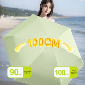 Fino umbrelă de soare – capsulă, șase brațe, deschidere manuală, UPF50+, țesătură 190T, greutate 243 g