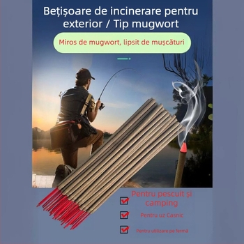 Bețișoare repelente de țânțari cu Wormwood, pentru exterior, formulă solidă pe bază de rădăcină, ușor toxice, Fire Bat