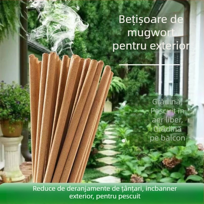 Bețișoare repelente de țânțari cu Wormwood, pentru exterior, formulă solidă pe bază de rădăcină, ușor toxice, Fire Bat