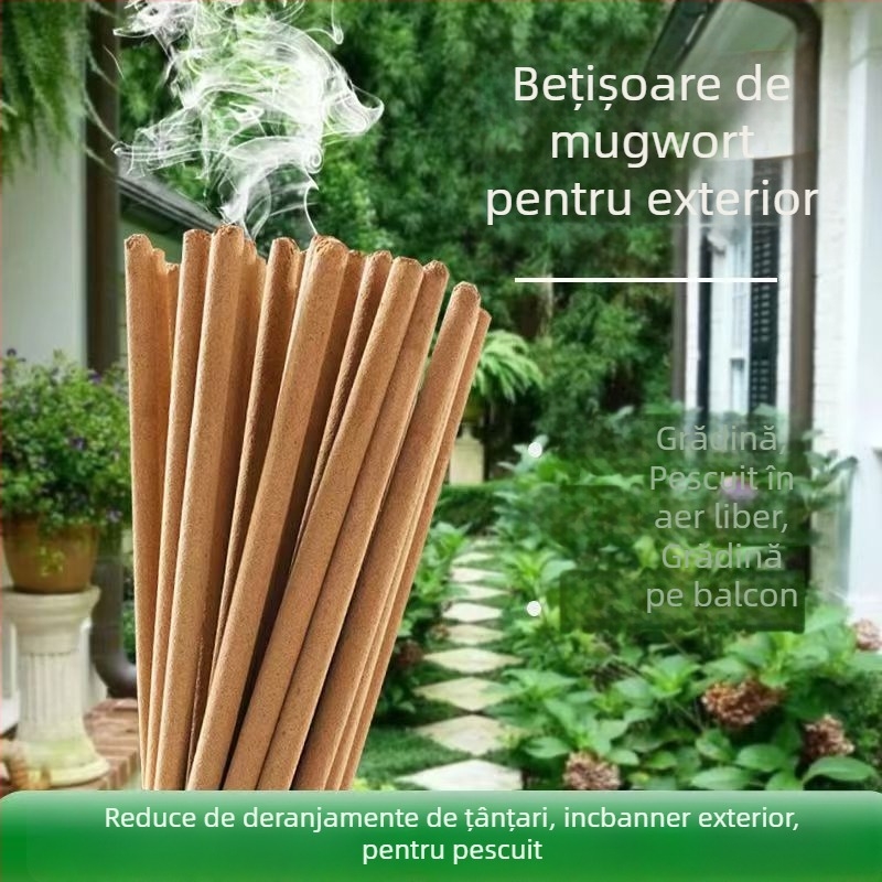 Bețișoare repelente de țânțari cu Wormwood, pentru exterior, formulă solidă pe bază de rădăcină, ușor toxice, Fire Bat