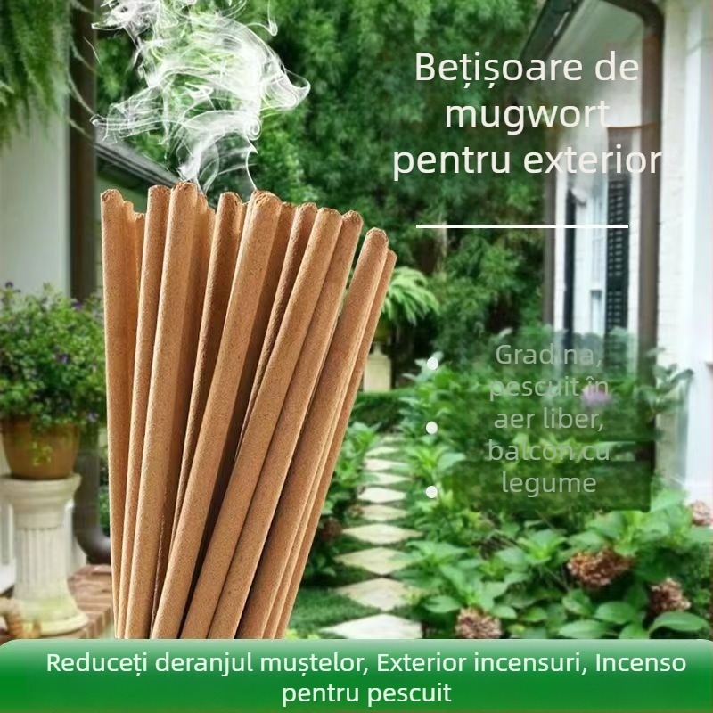 Bețișoare repelente de țânțari cu Wormwood, pentru exterior, formulă solidă pe bază de rădăcină, ușor toxice, Fire Bat