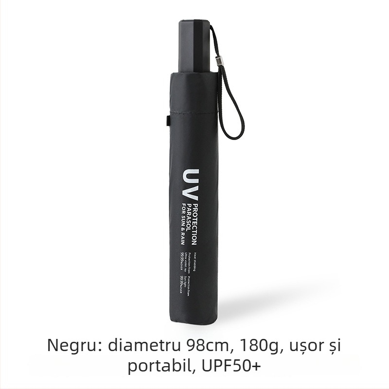 Umbrelă în formă de creion din fibră de carbon, 6 arce, brațe din fibră, tijă din aliaj, UPF > 50